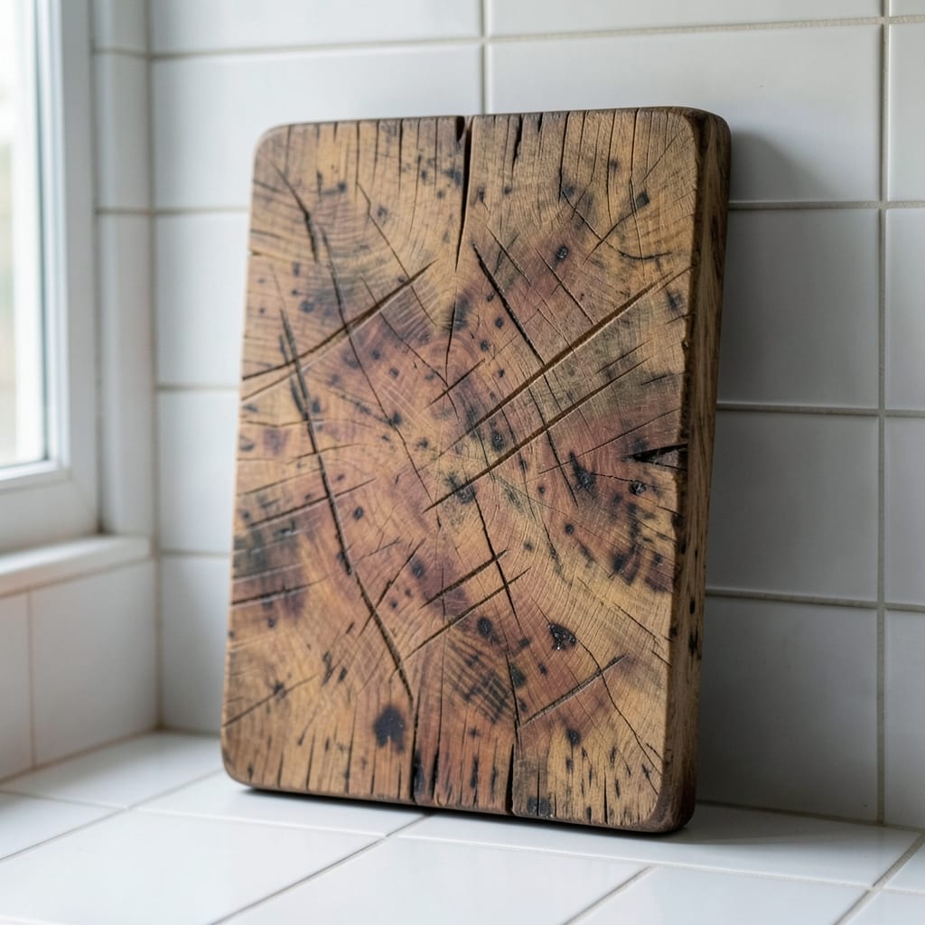The wooden cutting board