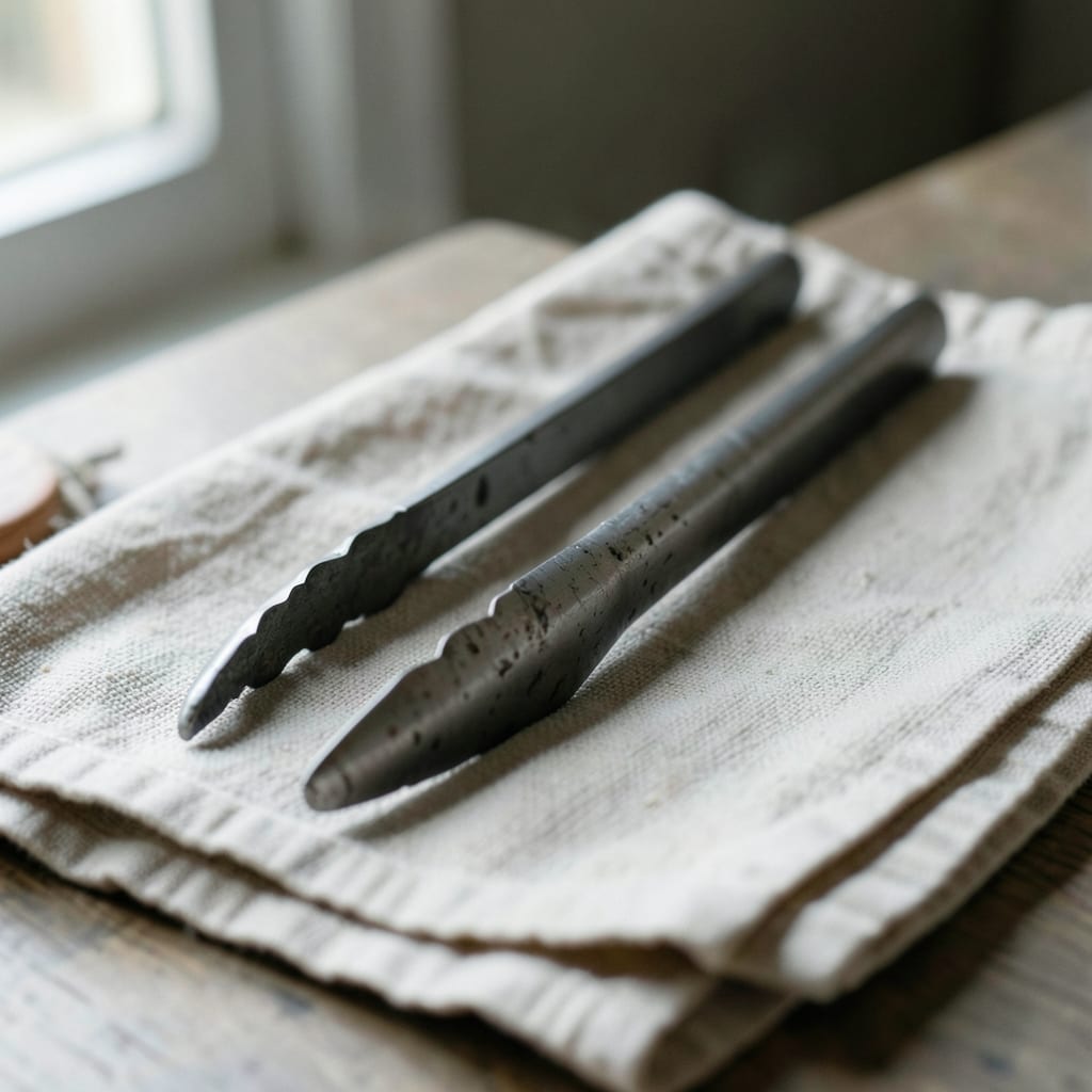 The metal tongs